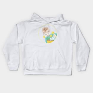 Boy With Daffodils Kids Hoodie